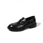 British Style Handmade Cowhide Penny Loafers | Shiny Polished Finish | Decorative Keeper Strap | UNITYPUREMAX™ 5
