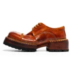 Handmade Goodyear Washed Horsehide Derby Shoes for Men | Premium Horse Leather Platform Dress Shoes | UNITYPUREMAX™ 3