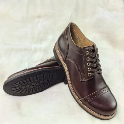 Brown Goodyear Welt Leather Derby Shoes for Men | Handmade Cap Toe Dress Shoes | UNITYPUREMAX™ 2
