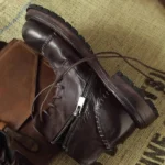 British Retro Genuine Leather Motorcycle Boots | Side Zip Lace-Up | Thick Platform | Handmade | UNITYPUREMAX™ 5
