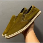 UNITYPUREMAX™ Men's Olive Green Cowhide Leather Slip-On Loafers | Breathable Casual Shoes with Genuine Leather Lining & Non-Slip Rubber Sole 1
