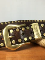 Men's Genuine Leather Studded Belt | Handmade Cowhide Rivet Belt | UNITYPUREMAX™ 5