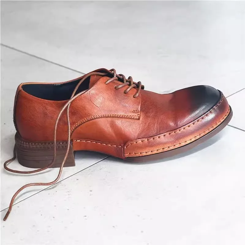 Brown Genuine Leather Derby Shoes for Men | Handmade Vintage Dress Shoes | UNITYPUREMAX™ 13 Brown Genuine Leather Derby Shoes for Men | Handmade Vintage Dress Shoes | UNITYPUREMAX™ 13