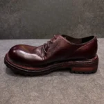 Dark Brown Genuine Leather Derby Shoes for Men | Handmade British Casual Shoes | UNITYPUREMAX™ 3