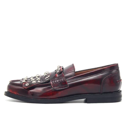 Genuine Rivet Tassel Cowhide Leather Loafers for Men | Handmade British Dress Loafers | UNITYPUREMAX™