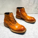 Men's Handmade Horsehide Oxford Boots | Lace-Up + Side Zip | Thick-Soled Platform | Waterproof | UNITYPUREMAX™ 4