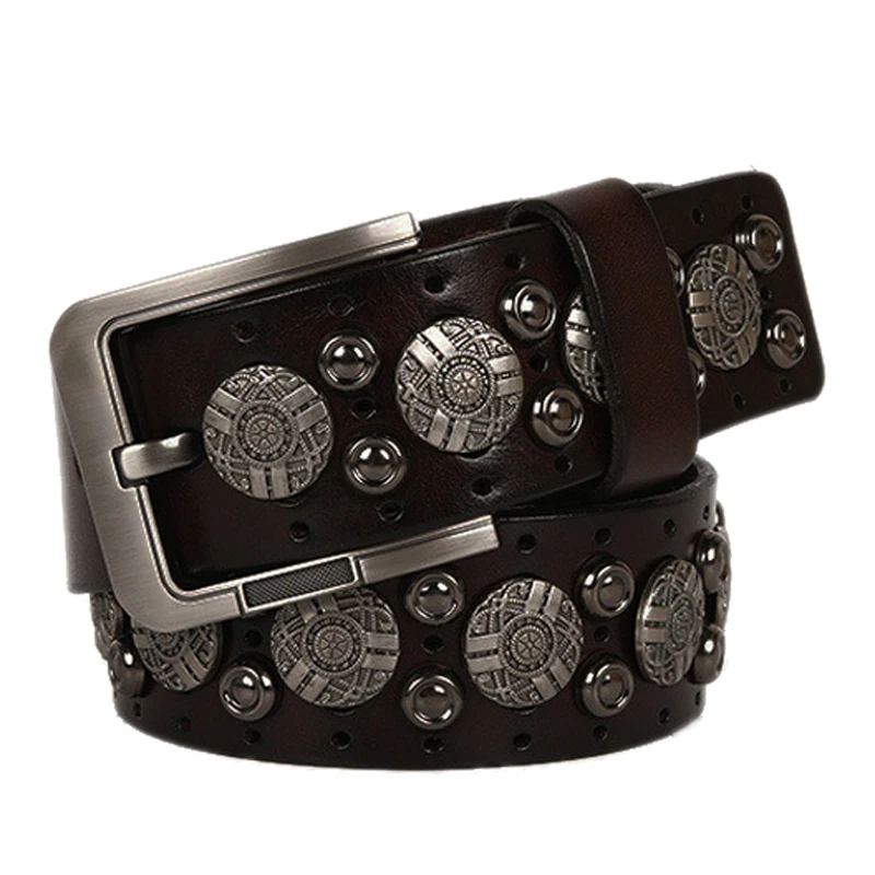 Men's Genuine Leather Studded Belt | Cowhide Rivet Jeans Belt | UNITYPUREMAX™ 1 Men's Genuine Leather Studded Belt | Cowhide Rivet Jeans Belt | UNITYPUREMAX™ 1