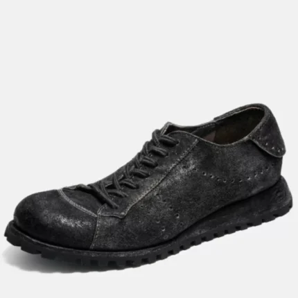 UNITYPUREMAXâ„¢ Men's Water-Washed Horsehide Derby Shoes | Hand-Sewn Genuine Leather Casual Lace-Up Shoes 2