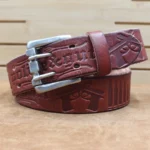 Men's Double Pin Buckle Genuine Leather Belt | Handmade Embossed Cowhide Belt | UNITYPUREMAX™ 4