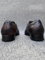 Wine Red Genuine Snakeskin Derby Shoes for Men | Handmade Luxury British Dress Shoes | UNITYPUREMAX™ 3