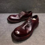 Dark Brown Genuine Leather Derby Shoes for Men | Handmade British Casual Shoes | UNITYPUREMAX™ 4