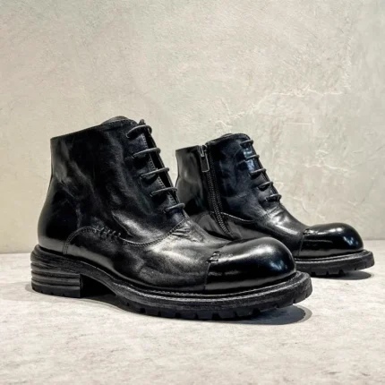 Men's Handmade Horsehide Oxford Boots | Lace-Up + Side Zip | Thick-Soled Platform | Waterproof | UNITYPUREMAX™ 2