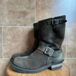 Men's Genuine Cow Suede Engineer Boots | Handmade Mid-Calf Motorcycle Boots | UNITYPUREMAX™ 3