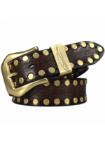 Men's Genuine Leather Studded Belt | Handmade Cowhide Rivet Belt | UNITYPUREMAX™