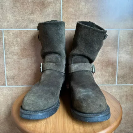 Men's Genuine Cow Suede Engineer Boots | Handmade Mid-Calf Motorcycle Boots | UNITYPUREMAXâ„¢ 2