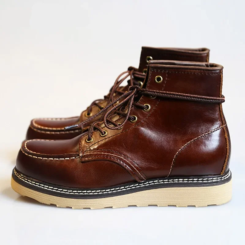 Italy Natural Leather Retro Work Boots for Men | Handmade Genuine Leather Ankle Boots | UNITYPUREMAX™ Italy Natural Leather Retro Work Boots for Men | Handmade Genuine Leather Ankle Boots | UNITYPUREMAX™
