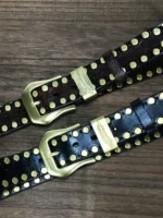 Men's Genuine Leather Studded Belt | Handmade Cowhide Rivet Belt | UNITYPUREMAX™ 4
