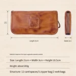 Men's Vegetable Tanned Leather Long Clutch Wallet | Handmade | 12 Card Slots | Vintage Business | UNITYPUREMAX™ 6