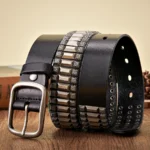 Men's Genuine Leather Pyramid Stud Belt | Handmade Rivet Leather Belt | UNITYPUREMAX™ 4