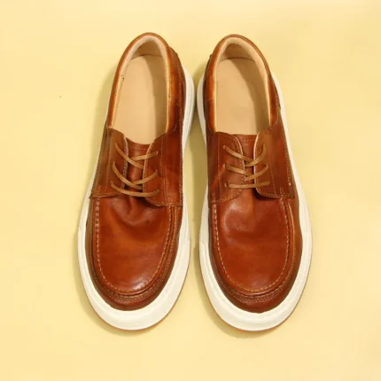 Handmade Washed Cowhide Leather Platform Sneakers for Men | Vintage Leather Casual Shoes | UNITYPUREMAXâ„¢ 2