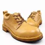 Burnt Yellow Washed Horse Leather Derby Shoes for Men | Handmade Goodyear Welt Shoes | UNITYPUREMAX™ 3