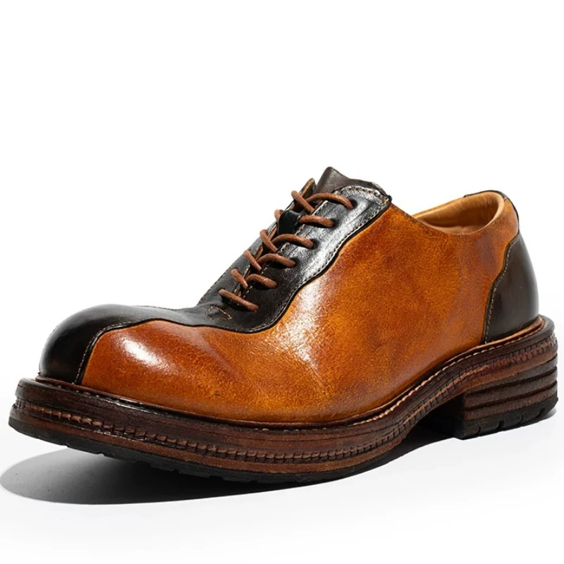 UNITYPUREMAX™ Men's Retro Washed Horsehide Goodyear Derby Shoes | Hand-Sewn Genuine Leather Casual Dress Shoes 1 UNITYPUREMAX™ Men's Retro Washed Horsehide Goodyear Derby Shoes | Hand-Sewn Genuine Leather Casual Dress Shoes 1