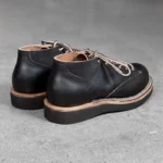 Vintage Men's Black Genuine Leather Motorcycle Boots | Handmade Retro Lace-Up Boots | UNITYPUREMAX™ 4
