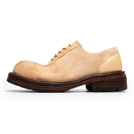 UNITYPUREMAXâ„¢ Men's Retro Washed Horsehide Goodyear Derby Shoes | Hand-Sewn Genuine Leather Casual Dress Shoes 2