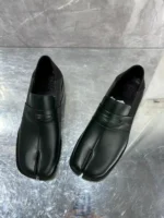 Men's Tabi Toe Leather Loafers | Japanese Split Toe | Chunky Platform | Dark Green & Black | UNITYPUREMAX™ 5