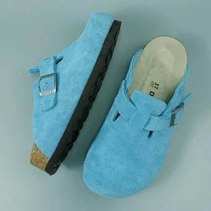 Genuine Leather Cork Clogs for Men & Women | Unisex Suede Slip-On Mules | UNITYPUREMAX™ 1
