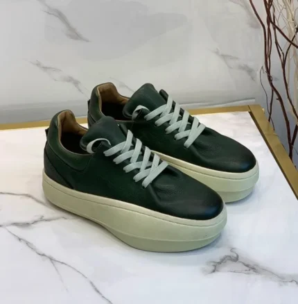 Handmade Genuine Cowhide Leather Platform Sneakers for Men | Retro Thick Sole Casual Sneakers | UNITYPUREMAX™ 14