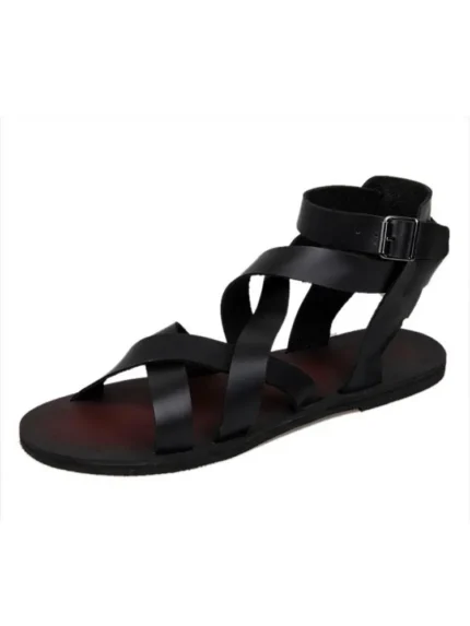 Handmade Genuine Cow Leather Roman Gladiator Sandals for Men | Retro Buckle Strap Leather Sandals | UNITYPUREMAX™ 2