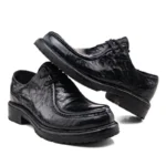 Men's Handmade Moc Toe Work Derby Shoes | Vintage Washed Leather | Lace-Up Casual | UNITYPUREMAX™ 6