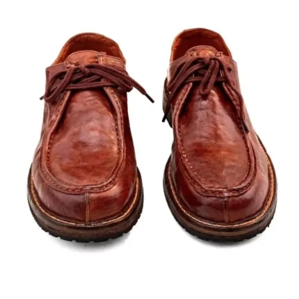 Men's Handmade Moc Toe Work Derby Shoes | Vintage Washed Leather | Lace-Up Casual | UNITYPUREMAX™ 2
