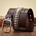 Men's Genuine Leather Pyramid Stud Belt | Handmade Rivet Leather Belt | UNITYPUREMAX™ 5