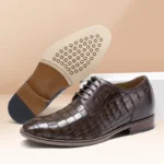 UNITYPUREMAX™ Men's Genuine Cow Leather Crocodile-Embossed Derby Dress Shoes | 7CM Height Increase Wedding & Business Shoes 5