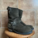 Men's Genuine Cow Suede Engineer Boots | Handmade Mid-Calf Motorcycle Boots | UNITYPUREMAX™ 1