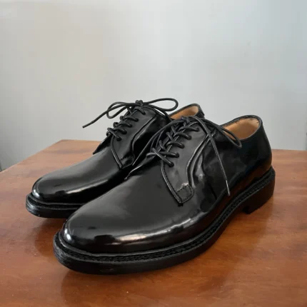 Black Cordovan Horse Leather Derby Shoes for Men | Handmade Goodyear Welt Shoes | UNITYPUREMAX™ 2