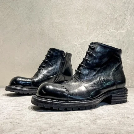 Men's Handmade Horsehide Oxford Boots | Lace-Up + Side Zip | Thick-Soled Platform | Waterproof | UNITYPUREMAX™ 1