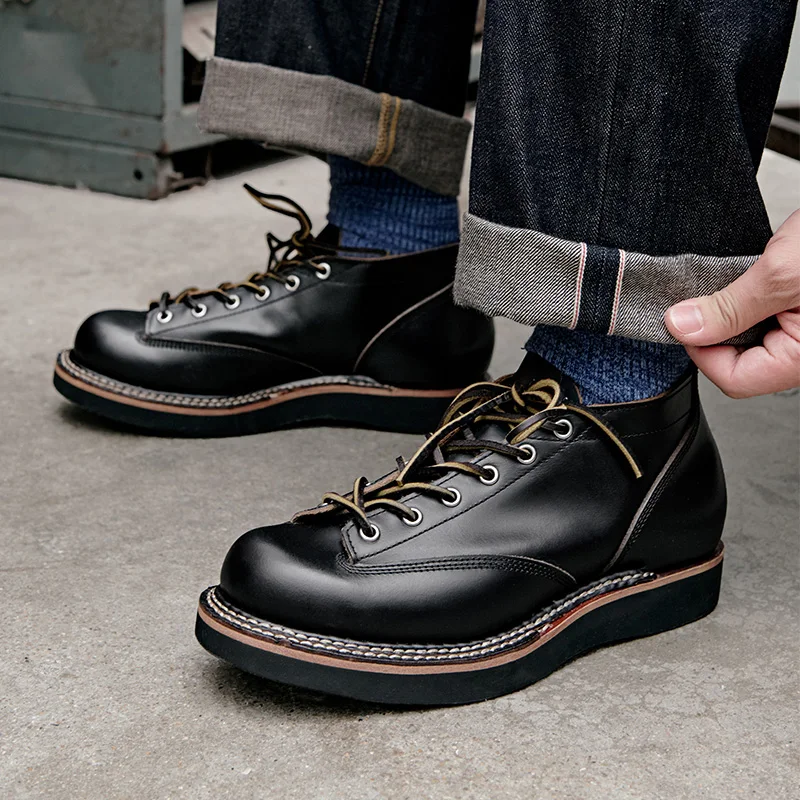Vintage Men's Black Genuine Leather Motorcycle Boots | Handmade Retro Lace-Up Boots | UNITYPUREMAX™ 1 Vintage Men's Black Genuine Leather Motorcycle Boots | Handmade Retro Lace-Up Boots | UNITYPUREMAX™ 1