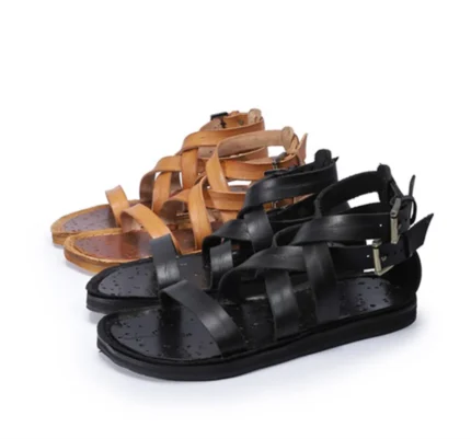 Handmade Genuine Leather Roman Gladiator Sandals for Men | Goodyear Stitched Summer Beach Sandals | UNITYPUREMAX™ 2