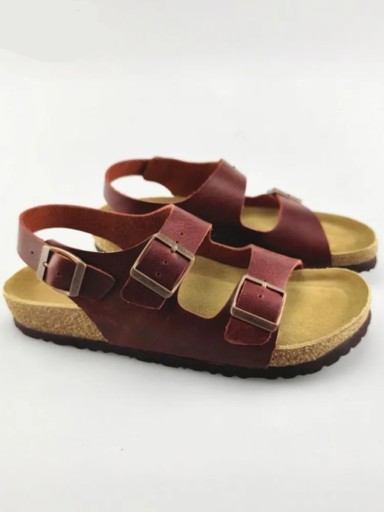 Handmade Cow Suede Leather Platform Sandals for Men | Retro Buckle Strap Comfort Sandals | UNITYPUREMAX™ 1