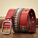 Men's Genuine Leather Pyramid Stud Belt | Handmade Rivet Leather Belt | UNITYPUREMAX™ 6