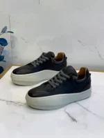 Handmade Genuine Cowhide Leather Platform Sneakers for Men | Retro Thick Sole Casual Sneakers | UNITYPUREMAX™ 5