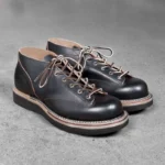 Vintage Men's Black Genuine Leather Motorcycle Boots | Handmade Retro Lace-Up Boots | UNITYPUREMAX™ 3
