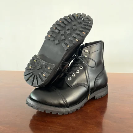 Handmade Italian Cowhide Leather Goodyear Welt Boots for Men | Heritage Cap Toe Motorcycle Boots | UNITYPUREMAX™ 1