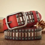 Men's Genuine Leather Pyramid Stud Belt | Handmade Rivet Leather Belt | UNITYPUREMAX™ 3