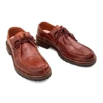 Men's Handmade Moc Toe Work Derby Shoes | Vintage Washed Leather | Lace-Up Casual | UNITYPUREMAX™ 4