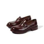 British Style Handmade Cowhide Penny Loafers | Shiny Polished Finish | Decorative Keeper Strap | UNITYPUREMAX™ 1