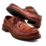 Men's Handmade Moc Toe Work Derby Shoes | Vintage Washed Leather | Lace-Up Casual | UNITYPUREMAX™ 5